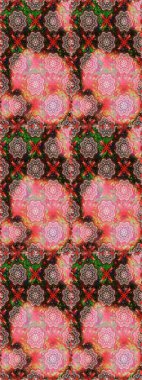 Suluboya tarzında pembe ve kahverengi renkte çiçekler. Raster illüstrasyonunda kusursuz çiçek deseni.