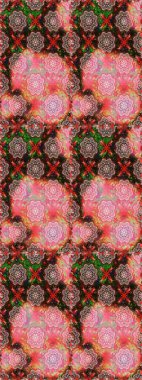 Suluboya tarzında pembe ve kahverengi renkte çiçekler. Raster illüstrasyonunda kusursuz çiçek deseni.