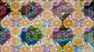 Klasik taslak çizimi. Çiçekli bej çizim deseni. Raster Yumuşak kumaş deseni. Raster çiçek izi..