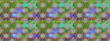 Renkli Yaz Temalı Kusursuz Arkaplan. Güzel kumaş deseni. Yazdır. Düz Çiçek Elementleri Tasarımı. Güzel, pürüzsüz bir desen. Raster çiçekli arka plan.