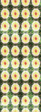 Yeşil çiçekli eskiz deseni, suluboya çiçek deseni, sevimli çiçek, duvar kağıdı, kart veya kumaş için fayanslı. Raster - stok.