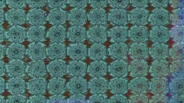 Renkli unsurlarla hareketli arka plan görüntüleri. Çiçekler. Eski model. Bayrak tarzı. Video kaydı. Şablon. Döngü. Kusursuz..