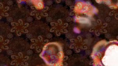 Renkli unsurlarla hareketli arka plan görüntüleri. Çiçekler. Eski model. Bayrak tarzı. Video kaydı. Şablon. Döngü. Kusursuz..