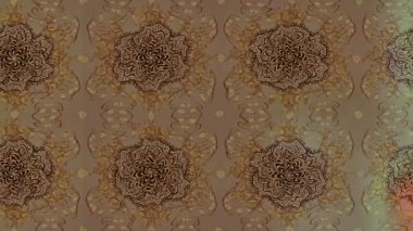 Renkli unsurlarla hareketli arka plan görüntüleri. Çiçekler. Eski model. Bayrak tarzı. Video kaydı. Şablon. Döngü. Kusursuz..