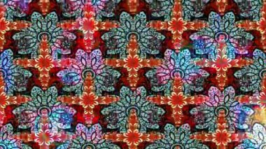 Renkli unsurlarla hareketli arka plan görüntüleri. Çiçekler. Eski model. Bayrak tarzı. Video kaydı. Şablon. Döngü. Kusursuz.. 