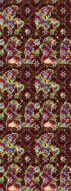 Çizgi çizimi kalıbı. Raster Moda kumaş deseni. Şirin çiçekler..