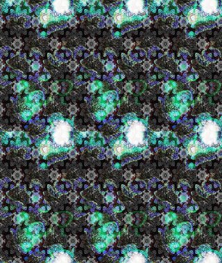 Soyut etnik raster çizim kalıbı. Vadinin gri renkli çiçekleri. Çiçekler..