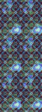 Raster illüstrasyonu. Mavi ve kahverengi renklerde. Çiçek buketleriyle klasik tarzda eskiz deseni.