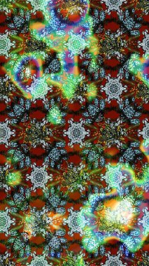 Yumuşak, bahar çiçekleri yeşil, mavi ve kahverengi renklerde. Çiçek ve yapraklı karalama şeklinde Raster çiçek deseni. Raster illüstrasyonu.