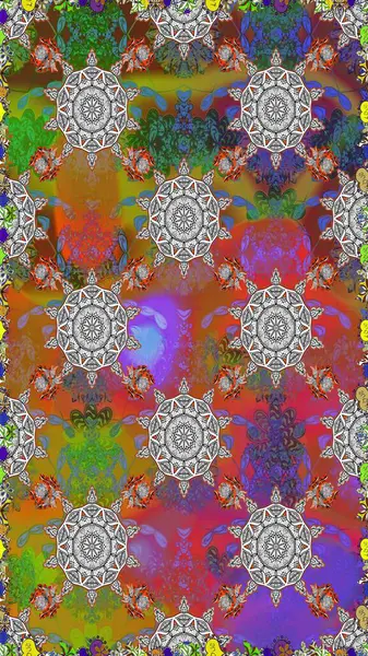 Raster deseni. Çiçekli, suluboya desenli kusursuz çiçek deseni. Süslü kumaş deseni.