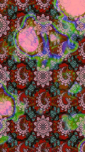 Raster Hip kumaş deseni. Eskiz Vintage Çiçek Deseni.