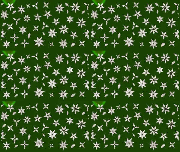 Nazik, narin çiçek arkaplanı. Çiçekli karalama şeklinde Raster çiçek deseni. Yeşil renkte çiçekler.