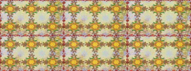 Çiçek. Raster illüstrasyonu. Tarafsız renklerde. Kusursuz dekoratif arka plan, çiçek mandala.