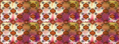 Küçük çiçekteki sevimli çiçek deseni. Raster illüstrasyonu. Kahverengi ve bej renkli çiçekler.