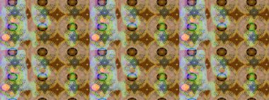 Tarafsız renklerde etnik çiçeklerle süslenmiş zarif bir eskiz. Asya Tekstil 'inde Raster Çiçek İllüstrasyonu.