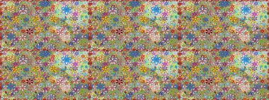 Güzel kumaş deseni. Düz Çiçek Elementleri Tasarımı. Yazdır. Raster çiçekli arka plan. Güzel, pürüzsüz bir desen. Renkli Yaz Temalı Kusursuz Arkaplan.