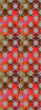 Kahverengi renklerde etnik çiçeklerle kusursuz bir desen. Raster Çiçek İllüstrasyon Şirin Tekstil.