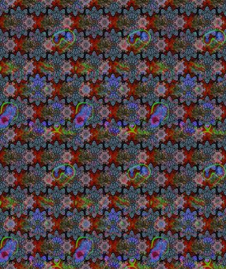 Çiçek buketleriyle klasik bir eskiz şekli. Raster illüstrasyonu. Siyah renklerde.