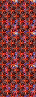 Kırmızı ve kahverengi renkte çiçekler. Raster illüstrasyonunda çiçek deseni çizimi.