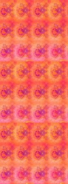 El çizimi. Suluboya çizimi. Çiçekli eskiz deseni. Turuncu renkte çiçekler.