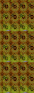 Raster illüstrasyonu. Kahverengi renklere karalamalar çizilmiş çiçek deseni.