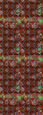 Çiçekler. Soyut etnik raster çizim kalıbı. Vadinin çiçekleri gri ve kahverengi renklerde.