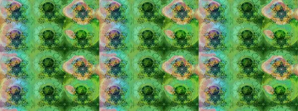 Raster illüstrasyonundaki çiçek desenli çizim. Suluboya tarzında yeşil renkte çiçekler.