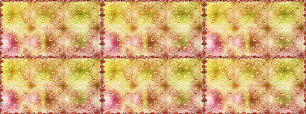 Raster illüstrasyonu. Bej ve sarı renklerde. Anti-stres için Raster soyut şablon sayfası.