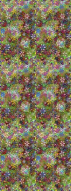 Kusursuz çiçek deseni duvar kâğıdı olarak kullanılabilir. Yeşil ve kahverengi renkli çiçekler. Raster illüstrasyonu.