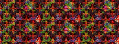 Raster illüstrasyonu. Küçük çiçekli şirin bir desen. Çiçek ve yapraklı çiçek deseni.