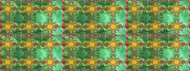 Raster illüstrasyonu. Klasik çiçek tasarımı elementleri. Yeşil ve kahverengi kıvırcık çiçekler yeşil ve kahverengi renklerde.