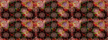 Yumuşak, bahar çiçekleri siyah renklerde. Patlayan çiçekler soyut olarak yerleştirilmiş. Raster deseni. Raster illüstrasyonu.