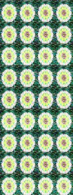 Üzerinde yeşil renkte karalamalar olan çiçek desenleri çiz. Raster illüstrasyonu.