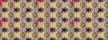 Çiçek ve yapraklı çiçek deseni. Küçük çiçekli şirin bir desen. Raster illüstrasyonu.