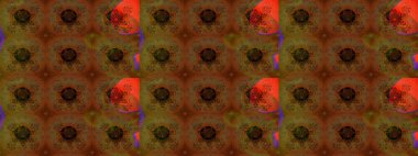 Raster illüstrasyonundaki çiçek desenli çizim. Düz Çiçek Elementleri Tasarımı. Renkli Bahar Teması eskiz kalıbı. Süslü kumaş deseni.