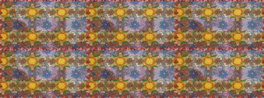 Raster illüstrasyonu. 3 boyutlu çiçekler, pürüzsüz. Kahverengi ve nötr renklerde.