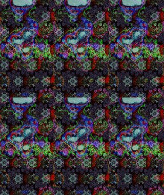 Eskiz modeli etnik tasarım. Yatak çarşafları, ceket, paket tasarımı, kumaş ve moda kavramları için tekstil baskısı. Çiçekleri, deniz kabukları, mandalaları ve suluboya efektleri olan deniz altyapısı.