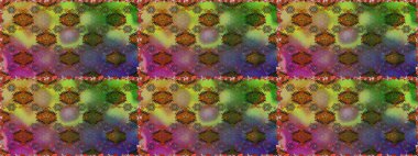 Kusursuz çiçek deseni duvar kâğıdı olarak kullanılabilir. Raster illüstrasyonu. Kahverengi ve yeşil renkte çiçekler.