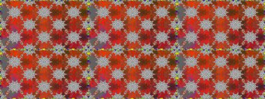 Renkli Bahar Temalı Kusursuz Arkaplan. Düz Çiçek Elementleri Tasarımı. Raster..