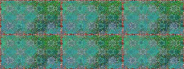 Renkli Bahar Temalı Kusursuz Arkaplan. Yeşil ve mavi renkte çiçekler. Düz Çiçek Elementleri Tasarımı. Çiçekle kusursuz desen.