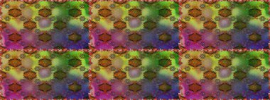 Kusursuz çiçek deseni duvar kâğıdı olarak kullanılabilir. Raster illüstrasyonu. Kahverengi ve yeşil renkte çiçekler.