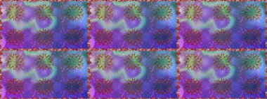 Arkaplan dokusu, duvar kağıdı, mor ve mavi renkli çiçek teması. Kabile sanatı boho baskısı, klasik çiçek arkaplanı. Soyut etnik raster pürüzsüz desen.