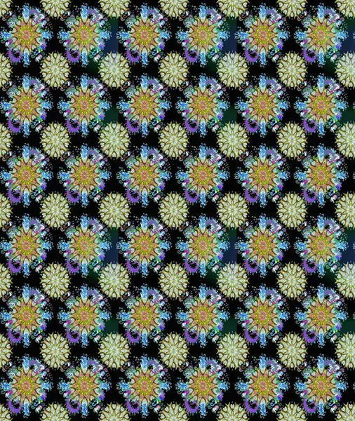 Suluboya çizimi. El çizimi. Çiçeklerle kusursuz desen. Siyah ve nötr renkte çiçekler.