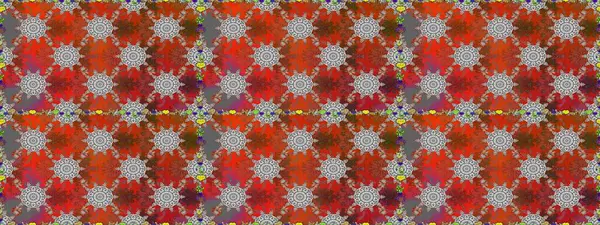 Renkli Bahar Temalı Kusursuz Arkaplan. Düz Çiçek Elementleri Tasarımı. Raster..