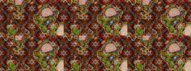 Raster illüstrasyonu. Küçük çiçekteki sevimli çiçek deseni. Kahverengi renkte çiçekler.