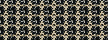 Çiçek desenli çizim. Gri renkli Asya tekstili. Raster illüstrasyonu.