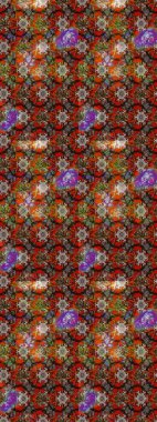 Kahverengi ve gri renklere karalamalar çizilmiş çiçek deseni. Raster illüstrasyonu.