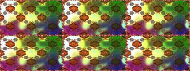 Renkli Yaz Temalı Kusursuz Arkaplan. Yeşil renkli çiçekler. Düz Çiçek Elementleri Tasarımı. Çiçekli pürüzsüz retro desen.