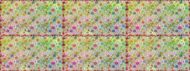 Raster illüstrasyonu. Asya tekstil tarzında. Tarafsız ve yeşil renklerde çiçekler. Kusursuz çiçek deseni. Raster illüstrasyonu.