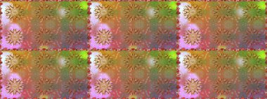 Kahverengi ve nötr renklerde. Raster illüstrasyonu. Çiçek buketleriyle klasik tarzda kusursuz desen.